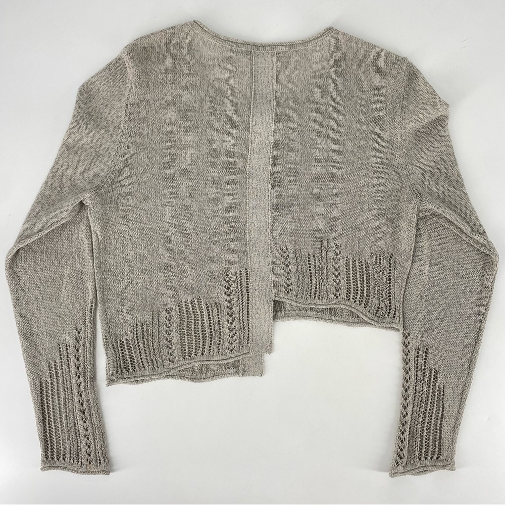 Stella Carakasi Gray Cable Knit Asymmetrical Cropped Cardigan - Picture 9 of 9